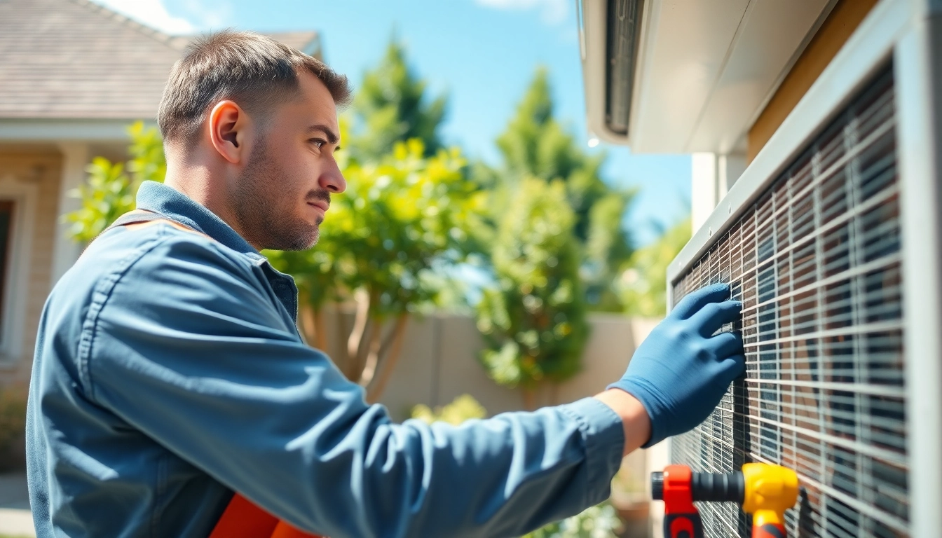 Expert technician conducting ac repair phoenix az in a residential garden environment.